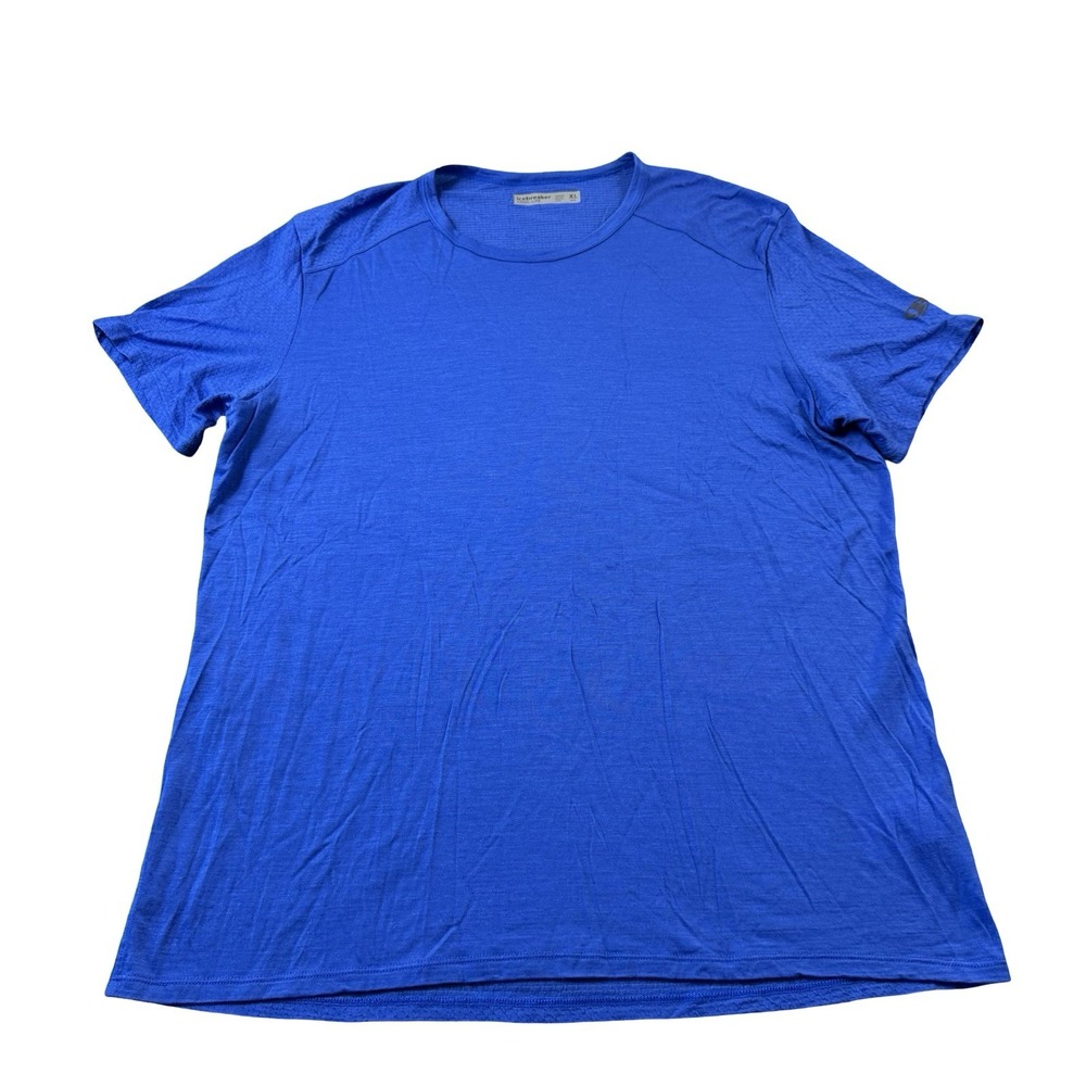 Icebreaker Blue Cool Lite Merino Wool S/S Baselayer T Shirt Size Mens XL